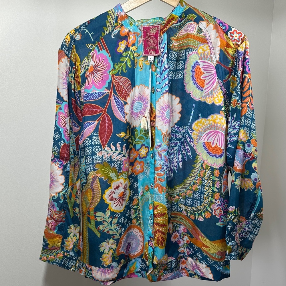 Johnny Was WILD KALANI BLOUSE silk women’s - Picture 4 of 11